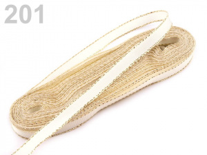 Stuha taftová šíře 9 mm s lurexem