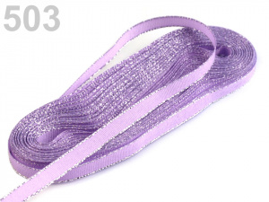 Stuha taftová šíře 6 mm s lurexem