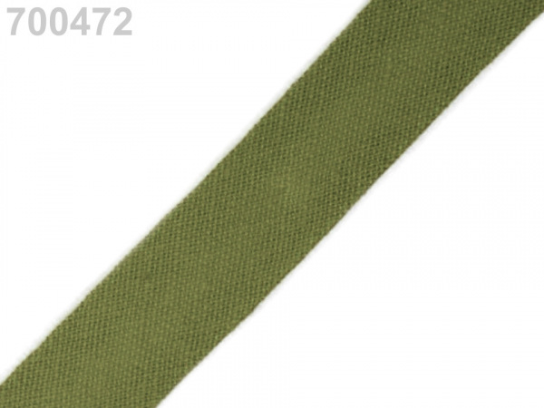 Šikmý proužek bavlněný šíře 14 mm zažehlený