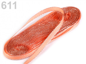 Stuha taftová šíře 6 mm s lurexem