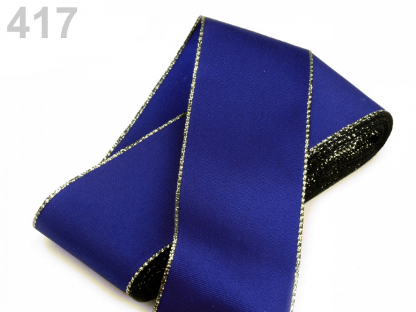 Stuha taftová s lurexem šíře 40 mm