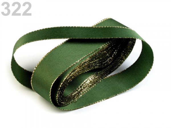 Stuha taftová šíře 25 mm s lurexem