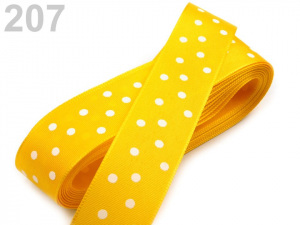 Taftová stuha s puntíky šíře 25 mm