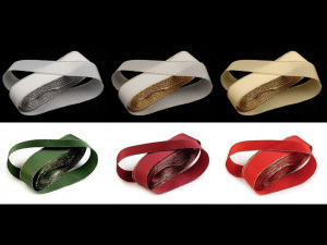 Stuha taftová šíře 25 mm s lurexem