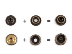 Kovové druky Ø15 mm (AM6) - sypané staromosazné