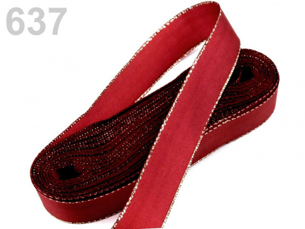 Stuha taftová s lurexem šíře 15 mm