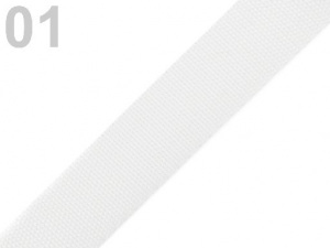 Popruh polypropylénový šíře 25mm bílý, černý