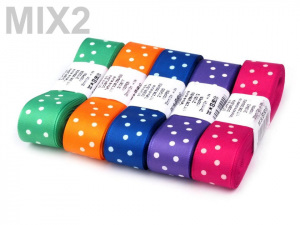 Taftová stuha s puntíky šíře 25 mm