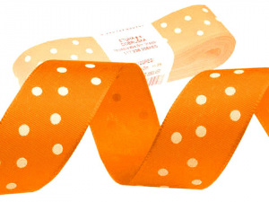 Taftová stuha s puntíky šíře 25 mm