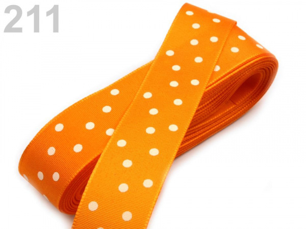 Taftová stuha s puntíky šíře 25 mm