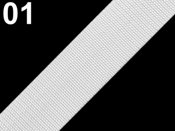 Popruh polypropylénový šíře 30 mm bílý, černý