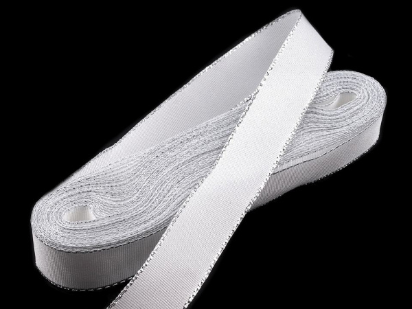 Stuha taftová s lurexem šíře 15 mm