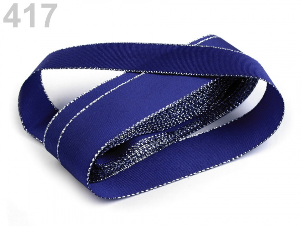 Stuha taftová šíře 25 mm s lurexem