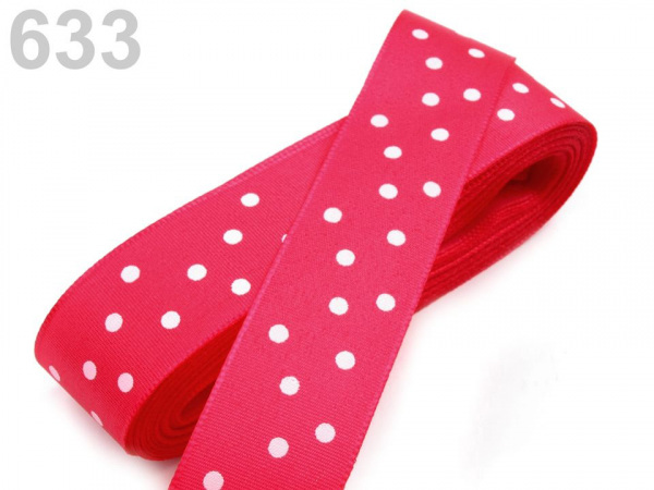 Taftová stuha s puntíky šíře 25 mm