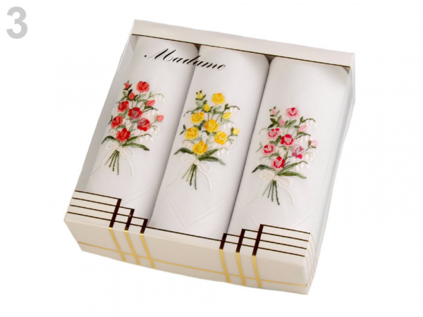 Dámský kapesník vyšívaný / dárková kazeta