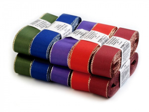 Stuha taftová šíře 25 mm s lurexem