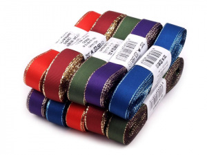 Stuha taftová s lurexem šíře 15 mm