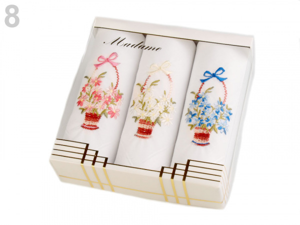 Dámský kapesník vyšívaný / dárková kazeta