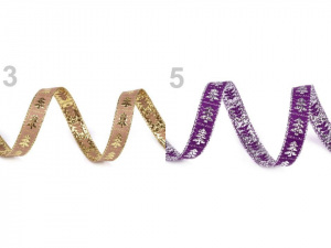 Stuha stromeček s lurexem šíře 10 mm