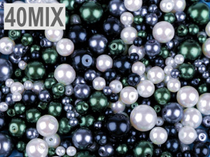 Skleněné voskové perly mix velikostí a barev Ø4-12 mm