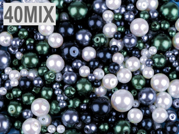 Skleněné voskové perly mix velikostí a barev Ø4-12 mm