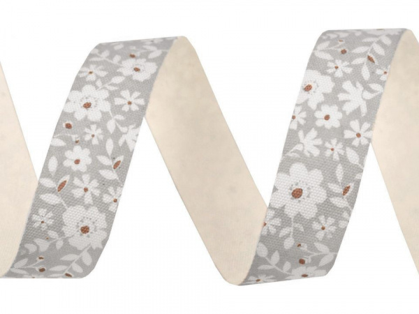 Bavlněná stuha šíře 16 mm květy