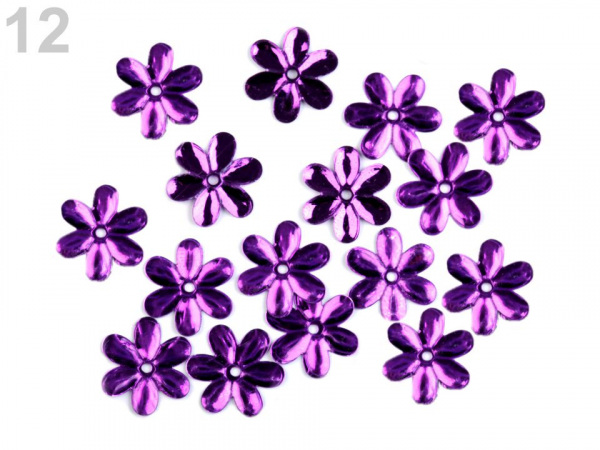 Flitry Ø15 mm květy lesklé