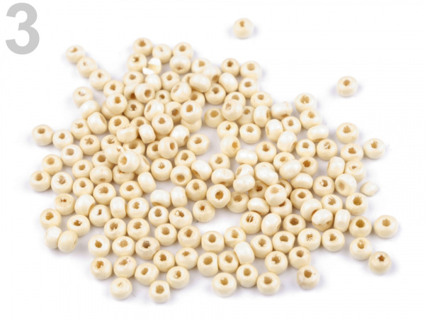 Dřevěné korálky Ø5 mm 2. jakost