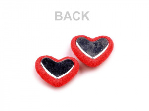 Látkové ozdoby srdce 15x18 mm k nalepení