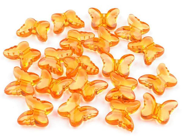 Plastové korálky motýl 15x18 mm