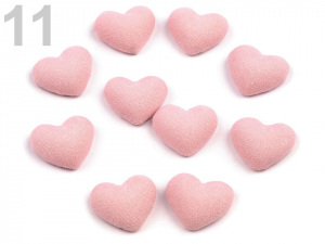 Látkové ozdoby srdce 15x18 mm k nalepení
