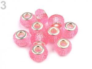 Plastové broušené korálky s velkým průvlekem 9x14 mm