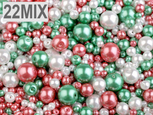 Skleněné voskové perly mix velikostí a barev Ø4-12 mm