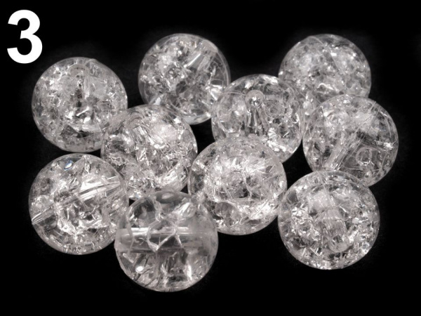 Plastové korálky kraklované Ø12 mm