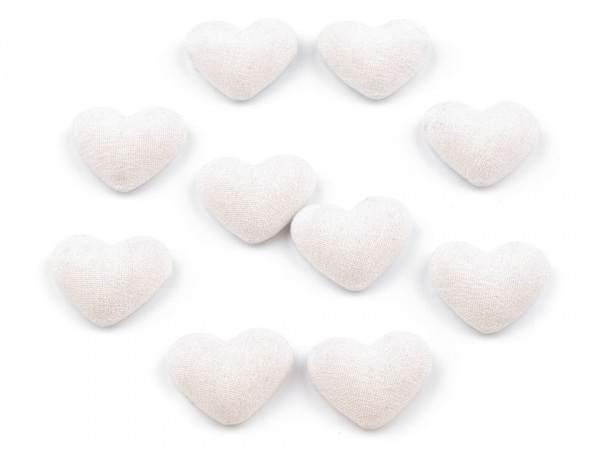Látkové ozdoby srdce 15x18 mm k nalepení