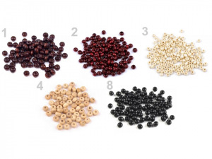 Dřevěné korálky Ø5 mm 2. jakost