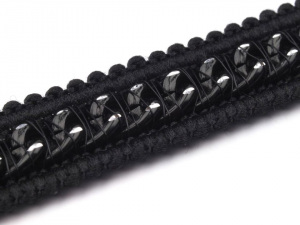 Prýmek šíře 13 mm s kovovým řetízkem