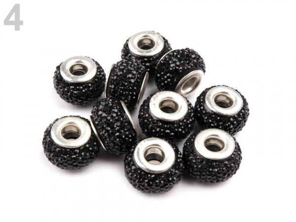 Plastové broušené korálky s velkým průvlekem 9x14 mm