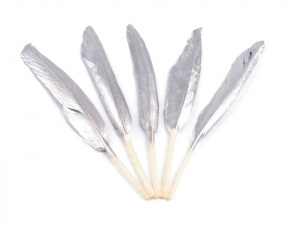 Kachní peří metalické, délka 10,5-14,5 cm