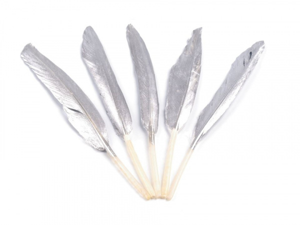 Kachní peří metalické, délka 10,5-14,5 cm