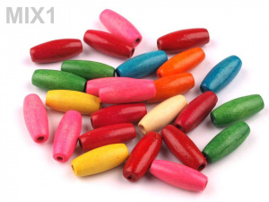 Dřevěné korálky oliva 8x20 mm