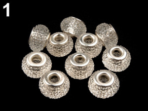 Plastové broušené korálky s velkým průvlekem 9x14 mm