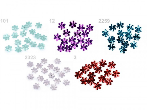 Flitry Ø15 mm květy lesklé