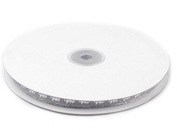 Stuha stromeček s lurexem šíře 10 mm