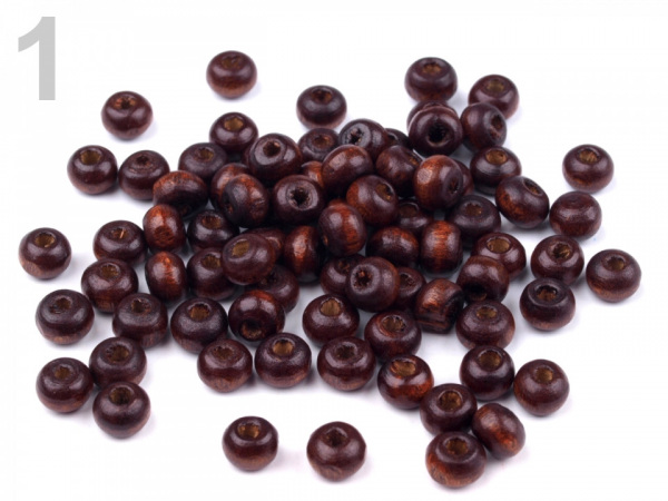 Dřevěné korálky Ø5 mm 2. jakost