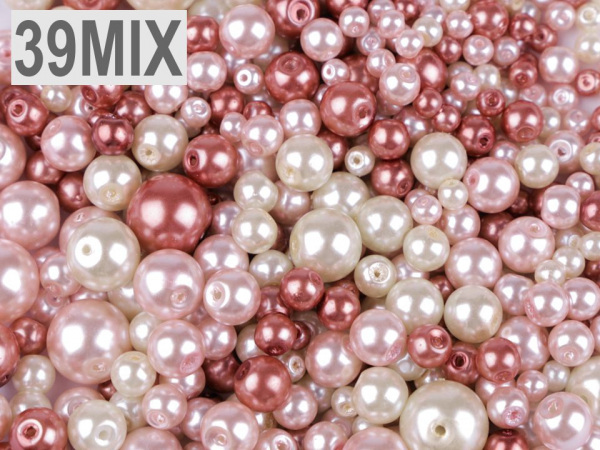 Skleněné voskové perly mix velikostí a barev Ø4-12 mm