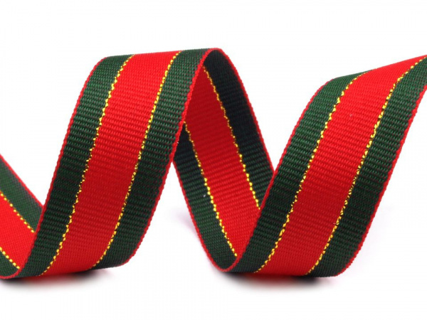 Vánoční stuha s lurexem šíře 20 mm