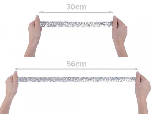 Flitrový prýmek šíře 30 mm hologram