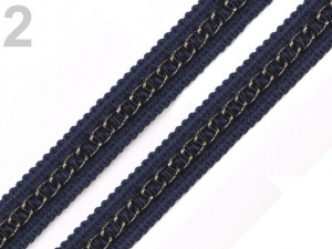 Prýmek šíře 13 mm s kovovým řetízkem