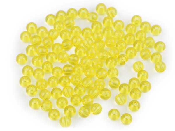 Plastové korálky Transparent Ø6 mm
